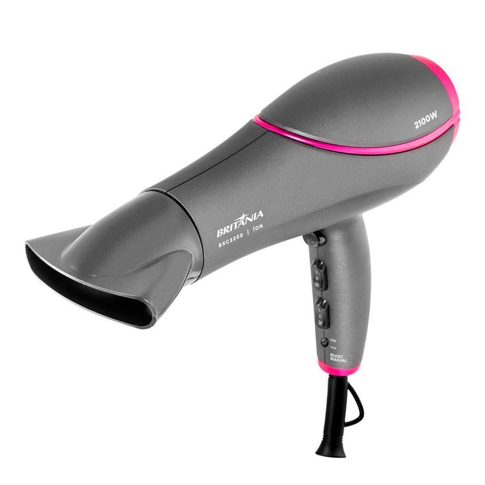 Secador de Cabelos Britânia BSC2200 2100W Cinza e Rosa - Bivolt - 3