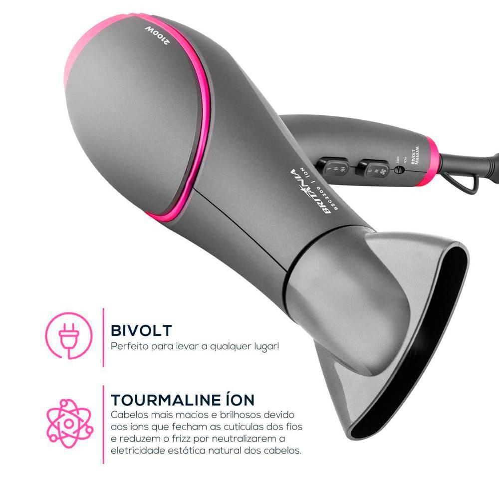 Secador de Cabelos Britânia BSC2200 2100W Cinza e Rosa - Bivolt - 9