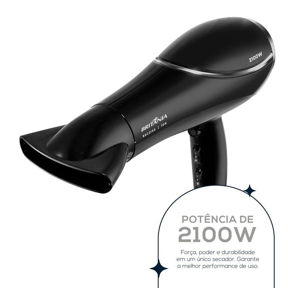 Secador de Cabelos Britânia BSC2150 com Tourmaline Íon Bivolt - 2100W - 6