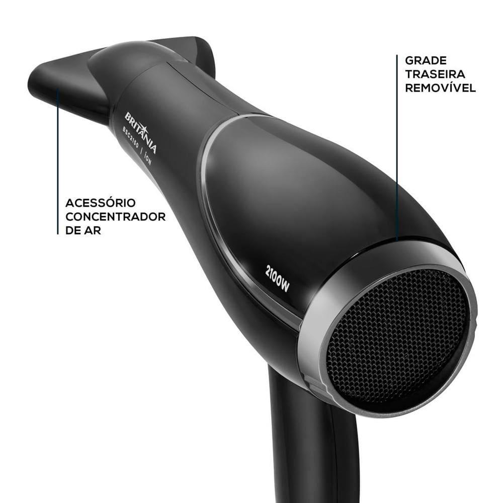 Secador de Cabelos Britânia BSC2150 com Tourmaline Íon Bivolt - 2100W - 9