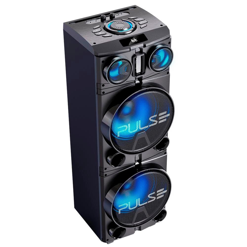 Torre de Som Pulse Storm SP514 com Iluminação LED, Bluetooth, Entradas de Microfones e Rádio FM- 1500W RMS - 4