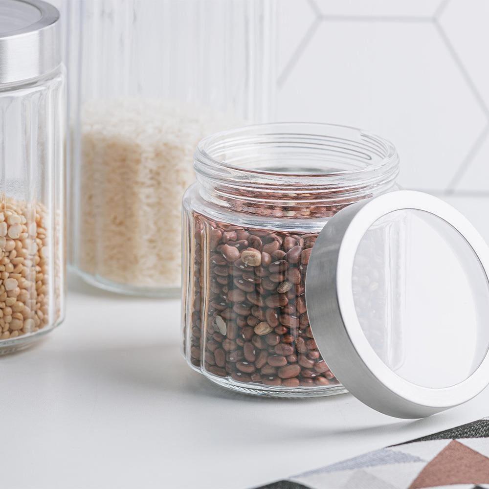 Porta Mantimento de Vidro Lyor Sydney com Tampa de Aço Inox e Acrílico - 1,2 litros - 6