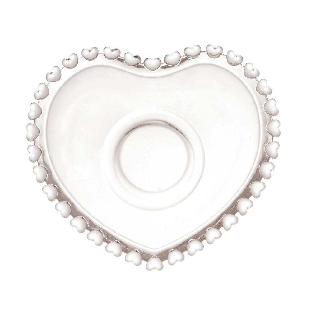 Xícara de Chá de Cristal com Pires Lyor Coração - 170ml - 3