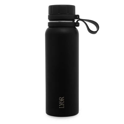Garrafa Térmica de Aço Inox Lyor Explorer Preta – 650ml
