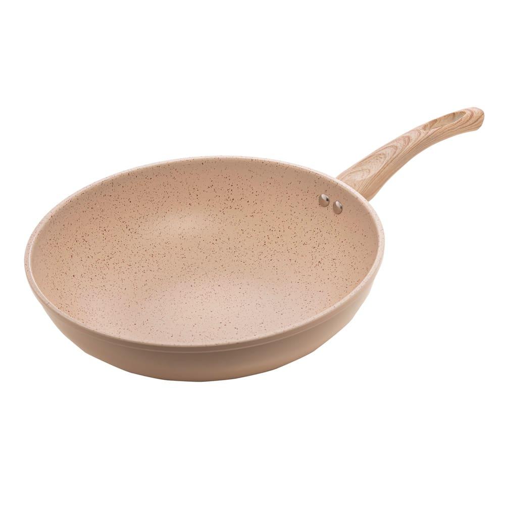 Frigideira Wok de Indução Lyor em Alumínio com Revestimento Cerâmico Granilite Bege - 28cm - 1