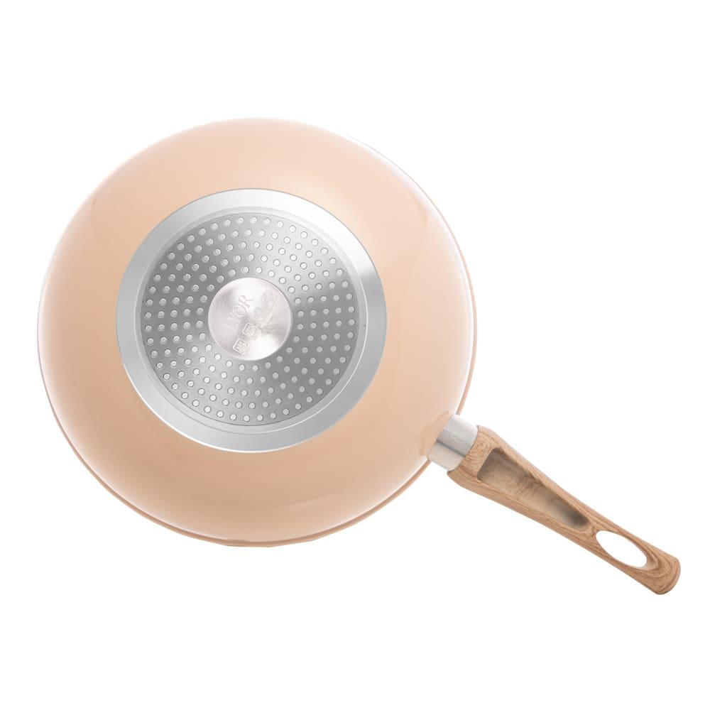 Frigideira Wok de Indução Lyor em Alumínio com Revestimento Cerâmico Granilite Bege - 28cm - 5