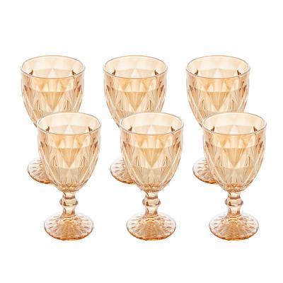 Conjunto de Taças para Água Lyor 325ml em Vidro Âmbar - 6 Peças