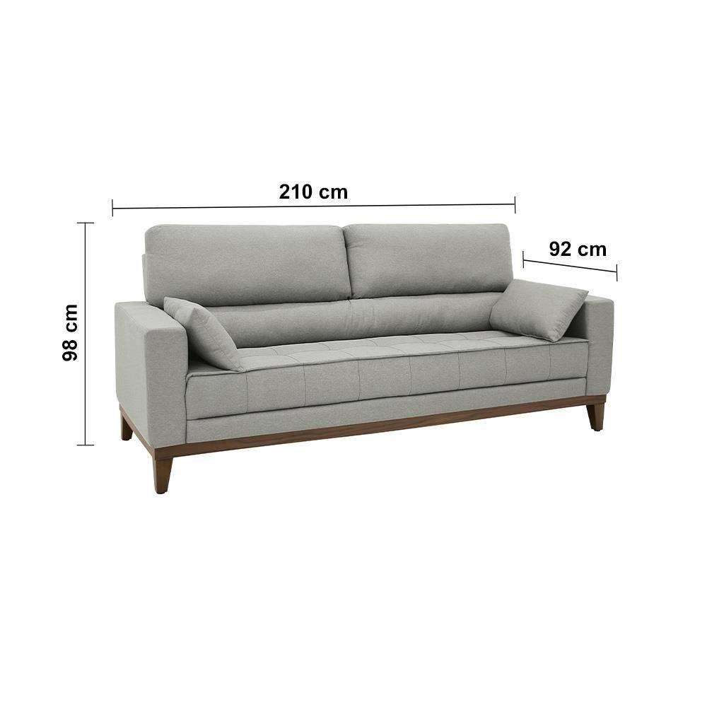 Sofá 4 Lugares Linoforte Blazer com Revestimento em Linho e 2 Almofadas Decorativas 210 cm de Largura - 4