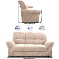 Sofá 3 Lugares Cama inBox Mourato com 187cm de Largura e Revestido em Bouclé - 6