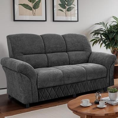 Sofá 3 Lugares Cama inBox Mourato com 187cm de Largura e Revestido em Bouclé