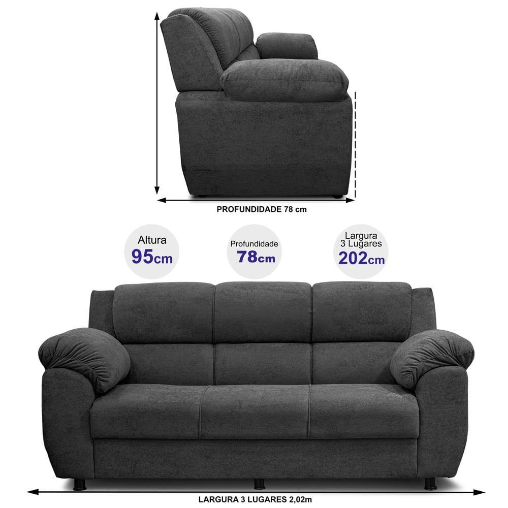Sofá 3 Lugares Cama inBox Paris com 202cm de Largura e Revestido em Bouclé - 4
