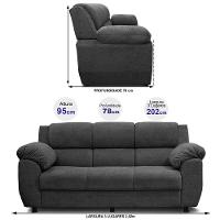 Sofá 3 Lugares Cama inBox Paris com 202cm de Largura e Revestido em Bouclé - 4