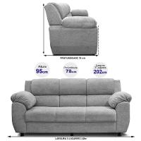 Sofá 3 Lugares Cama inBox Paris com 202cm de Largura e Revestido em Bouclé - 6