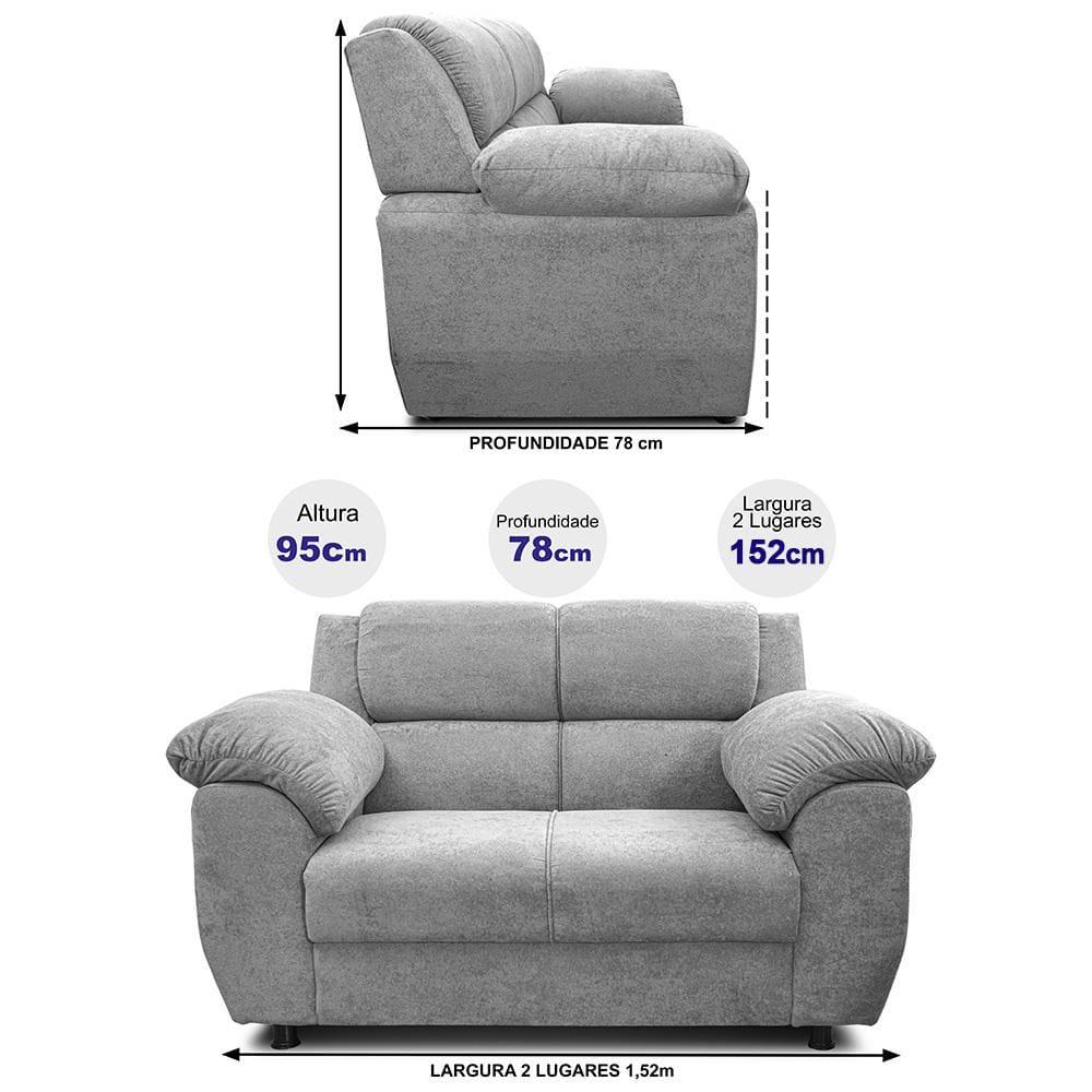 Sofá 2 Lugares Cama inBox Paris com 152cm de Largura e Revestido em Bouclé - 6