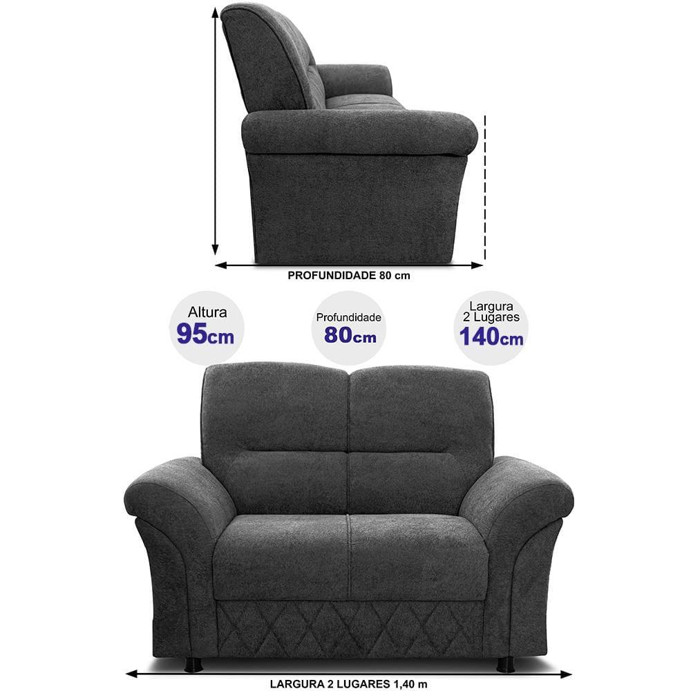 Sofá 2 Lugares Cama inBox Mourato com 140cm de Largura e Revestido em Bouclé - 6