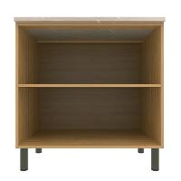 Balcão Bartira Cristal em MDP com 2 Portas e 1 Prateleira, 80,1 cm de largura - Lâmina de Mel/Azul Royal