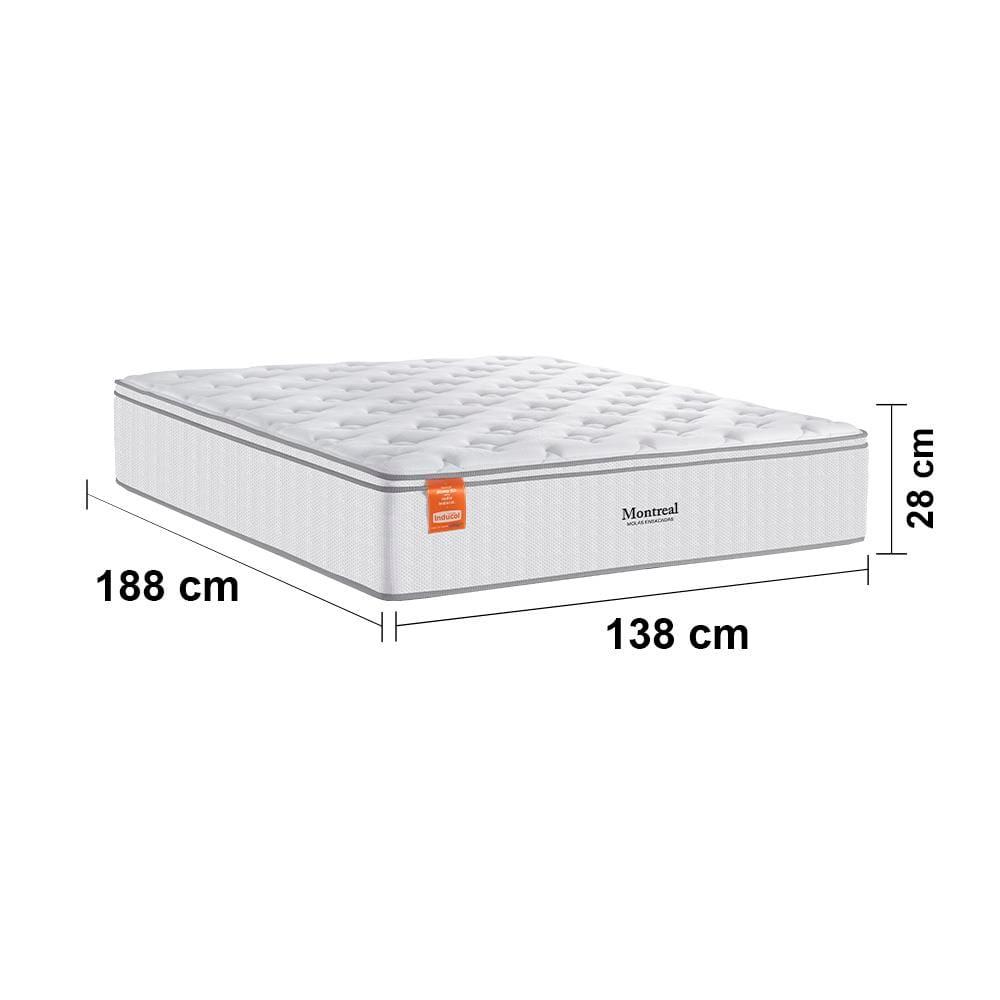 Colchão de Casal Inducol Montreal com Europillow e Revestimento em Tecido Malha 28x138x188cm - Branco - 3