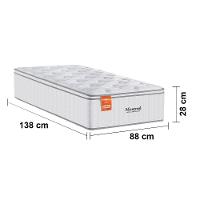 Colchão de Solteiro Inducol Montreal com Europillow e Revestimento em Tecido Malha 28x88x138cm - Branco - 3
