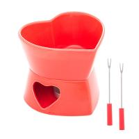 Aparelho de Fondue 4 Peças Wolff Coração para Duas Pessoas Vermelho - 400ml - 1
