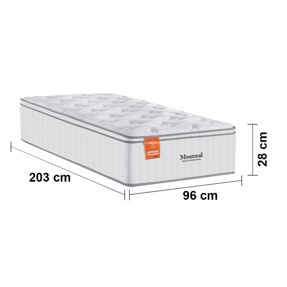 Colchão Solteirão Inducol Montreal com Europillow e Revestimento em Tecido Malha 28x96x203cm - Branco - 3