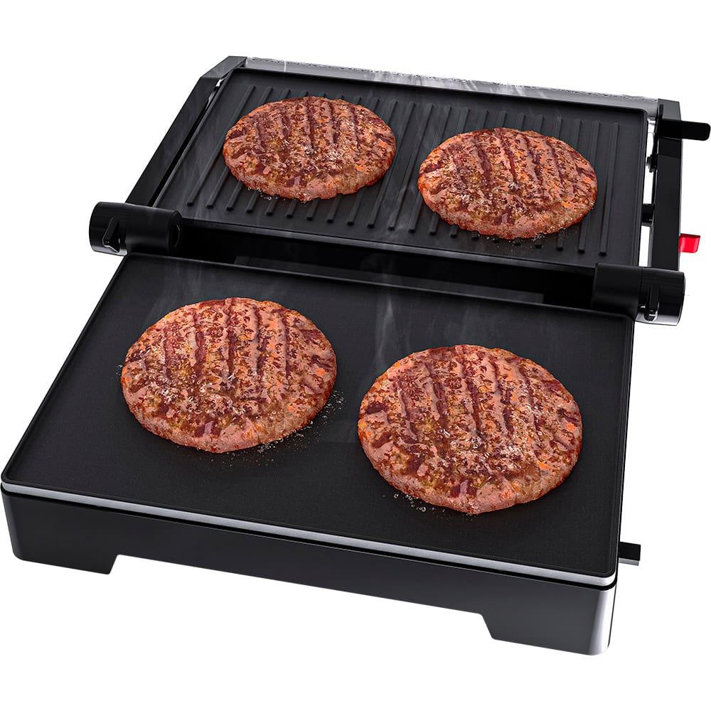 Mini Grill Elétrico Oster OGRL230 2 em 1 com abertura 180° - Inox - 6