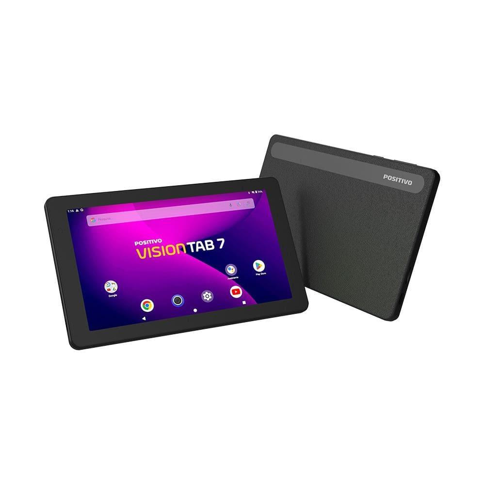 Tablet Positivo Vision TAB 7 com Tela de 7”, 64GB, 3GB RAM, Processador Octa Core e Android 14 Go - Preto - 1