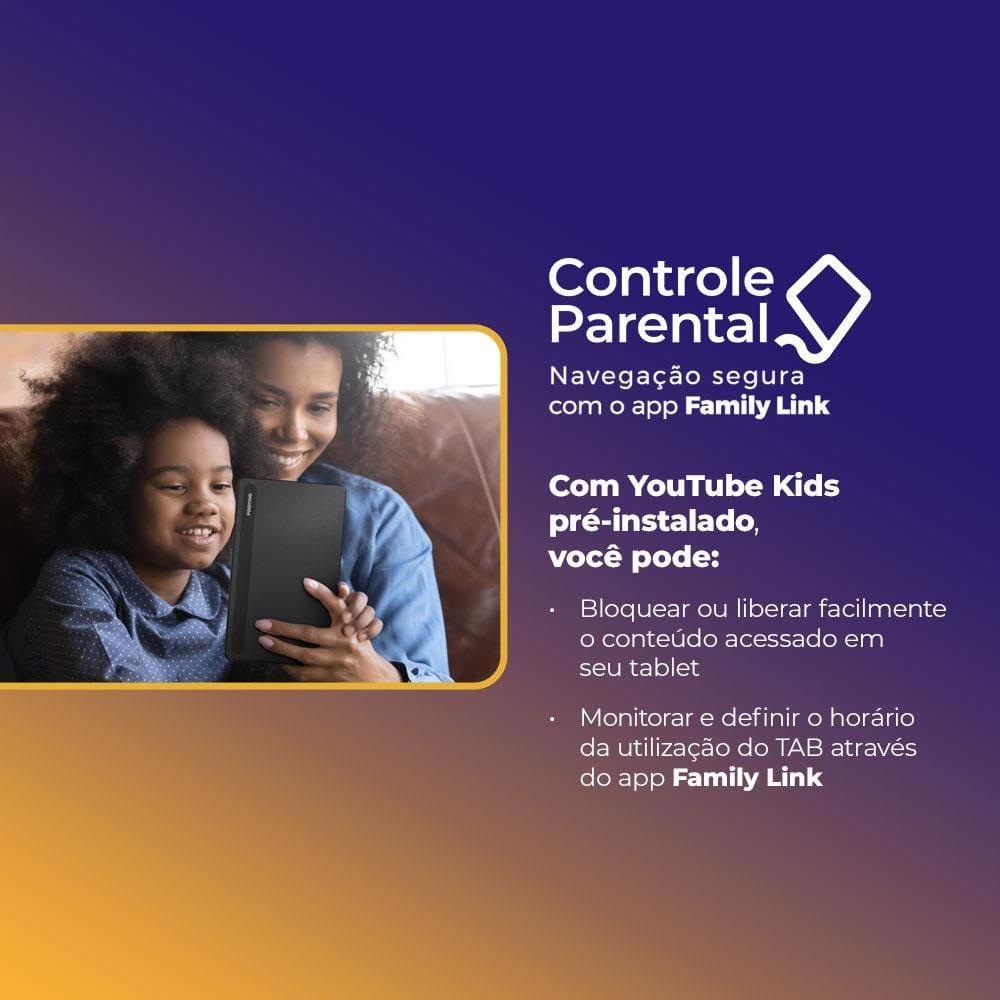 Tablet Positivo Vision TAB 7 com Tela de 7”, 64GB, 3GB RAM, Processador Octa Core e Android 14 Go - Preto - 8