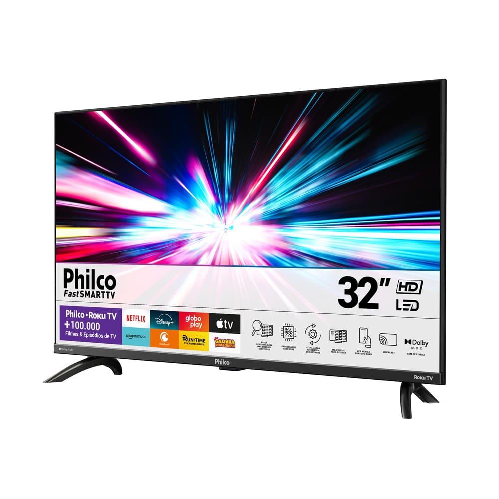 Smart TV 32" Philco HD DLED PTV32G7PR2CGB com Sistema Operacional Roku TV, Processador Quad Core, HDMI e Dolby Audio - 3