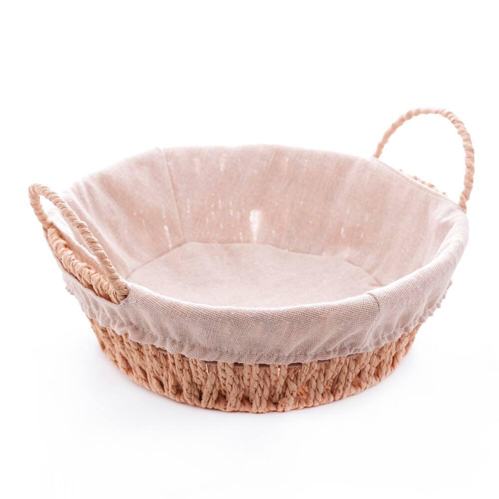 Cesta Redonda em Papel Wolff com Forro em Tecido e Alça - 12x24cm (AxP) - 1