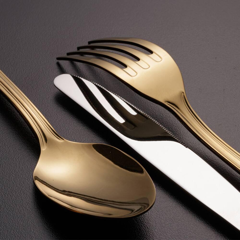 Faqueiro Wolff Avalon em Aço Inox Dourado – 30 Peças - 3