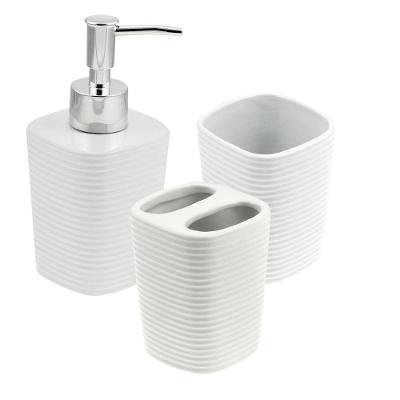 Conjunto para Banheiro Wolff Lines Branco - 3 Peças