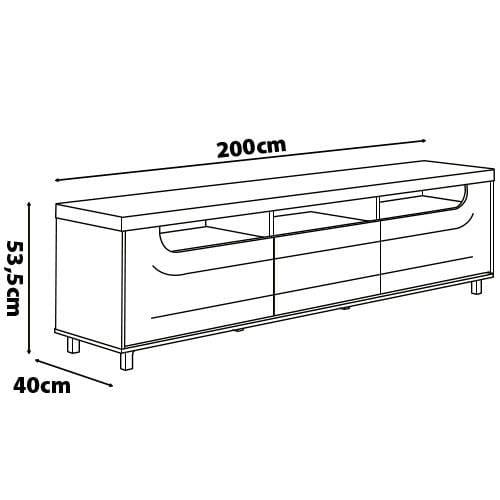 Rack Artely Mercury com 2 Portas e 1 Gaveta, 200 cm de Largura, Ideal para TV de até 75" - 9
