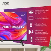 Smart TV 42" AOC Full HD DLED 42S5045/78G com Processador Quad Core, Sistema Operacional Roku, HDMI e USB - 8