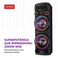 Torre de Som AIWA T2W-02 2300W Woofers 10" Bluetooth RGB Bivolt - 2
