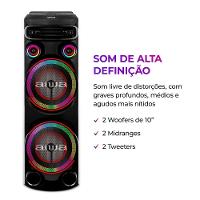Torre de Som AIWA T2W-02 2300W Woofers 10" Bluetooth RGB Bivolt - 3