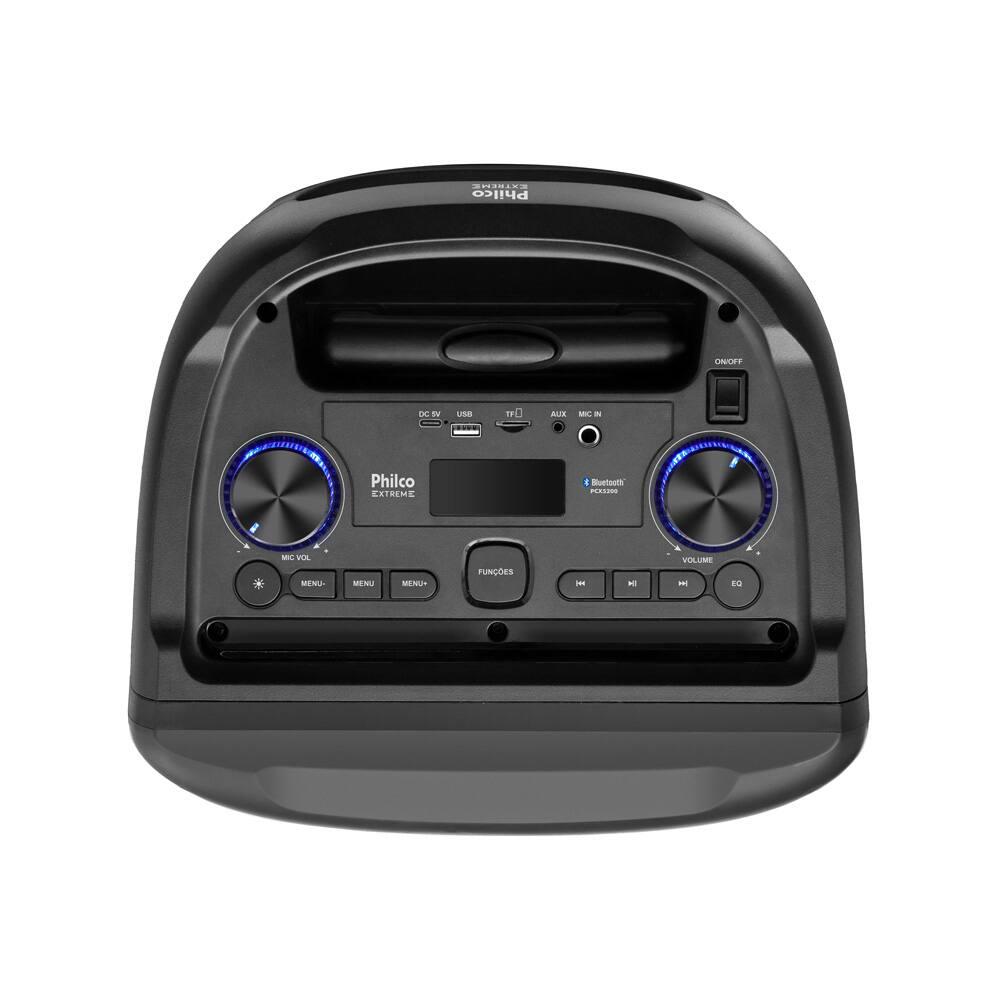 Caixa de Som Philco PCX5200 com Bluetooth, Radio FM, 4.400 mAh, Display Digital e Iluminação LED - 600W - 5