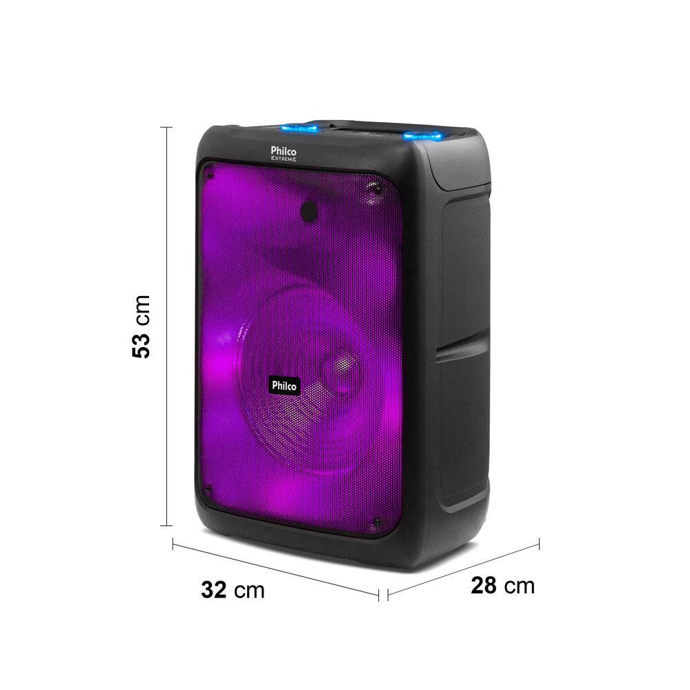 Caixa de Som Philco PCX5200 com Bluetooth, Radio FM, 4.400 mAh, Display Digital e Iluminação LED - 600W - 9