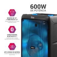 Caixa de Som Philco PCX5200 com Bluetooth, Radio FM, 4.400 mAh, Display Digital e Iluminação LED - 600W - 7