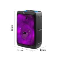 Caixa de Som Philco PCX5200 com Bluetooth, Radio FM, 4.400 mAh, Display Digital e Iluminação LED - 600W - 9