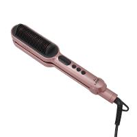 Prancha Modeladora GA.MA Italy 2 em 1 Waver & Brush Keration 220°C com Cabo Giratório Rose/Preto - Bivolt - 12