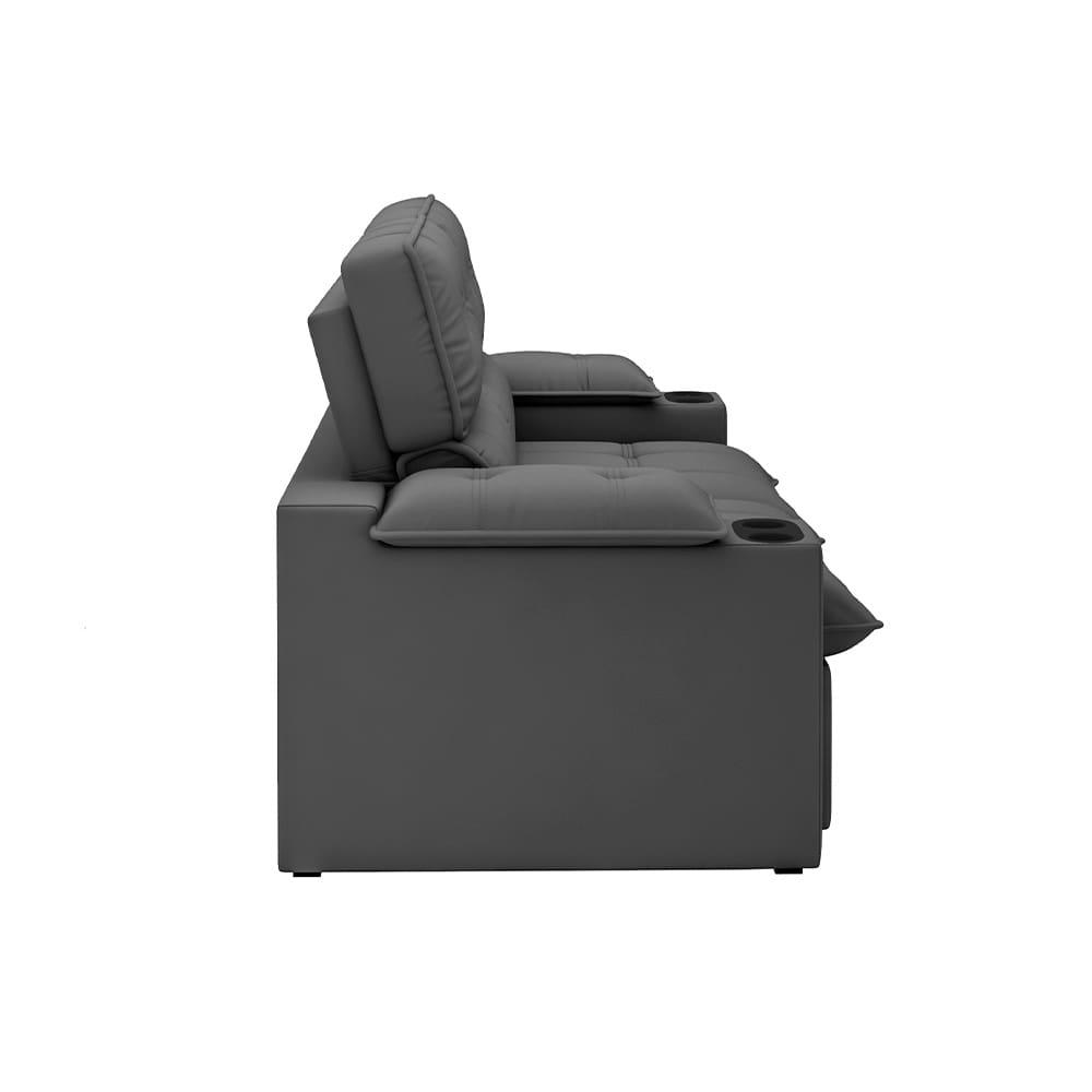 Sofá 3 Lugares Luizzi Liverpool Slim com Assento Retrátil e Reclinável, Revestido em Suede - 210cm de Largura - 4