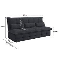 Sofá-Cama 2 Lugares Luizzi Monalisa Revestido em Tecido Boucle - 207cm de Largura - 7