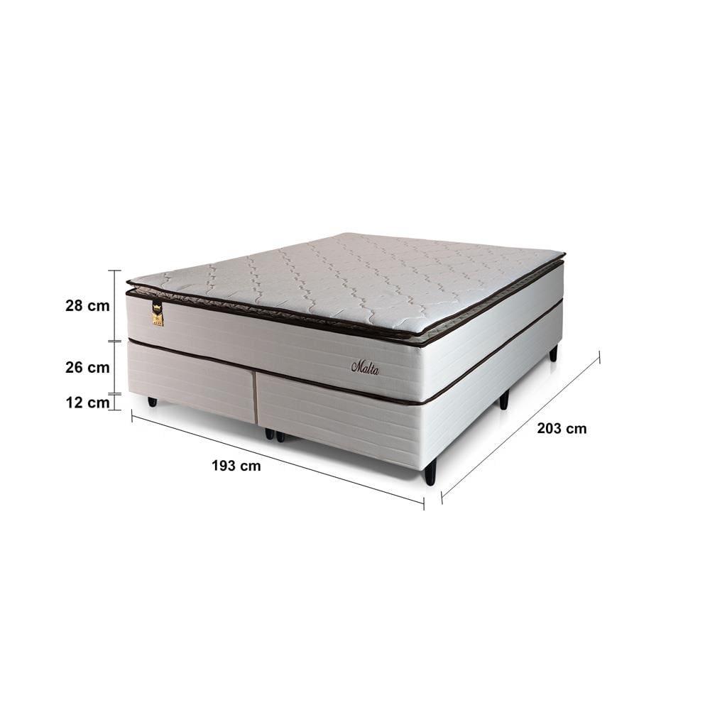 Cama Box Bipartida King Size Hellen Malta Linho com Molas Ensacadas e Espuma D26 66x193x203 cm - Bege - 4