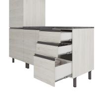 Cozinha Compacta Bartira Cristal com 8 Portas, 3 Gavetas e 9 Prateleiras - 260cm de Largura - 4