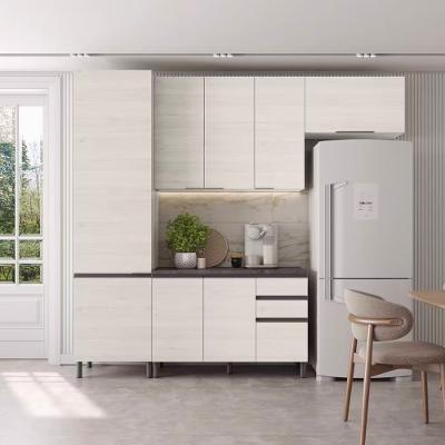 Cozinha Compacta Bartira Cristal com 8 Portas, 3 Gavetas e 9 Prateleiras - 260cm de Largura