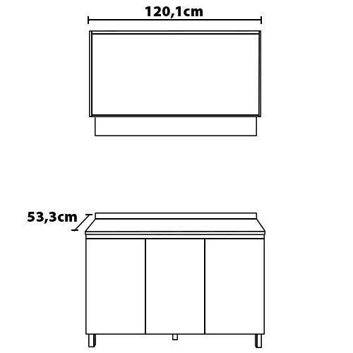 Cozinha Compacta Bartira Amazonita com 5 Portas e 3 Prateleiras - 120,1cm de largura - 9