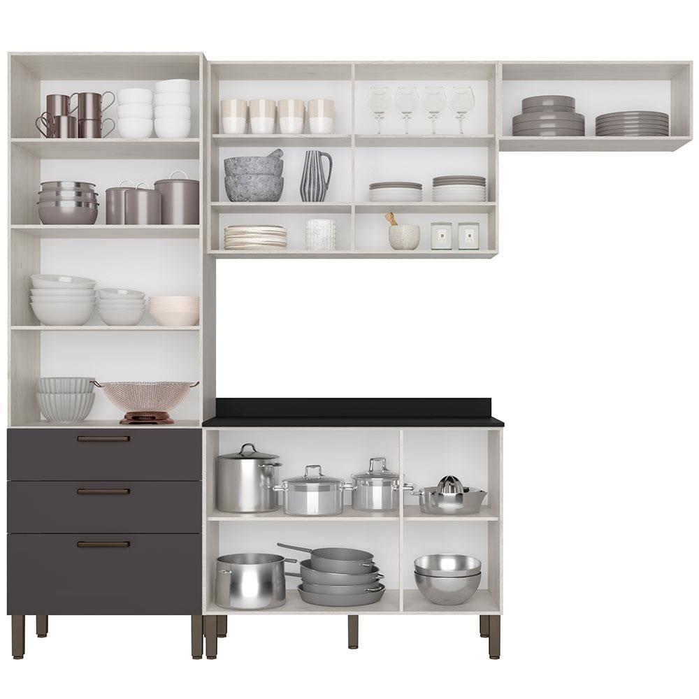 Cozinha Compacta Bartira Veneza com 7 Portas, 3 Gavetas e 5 Prateleiras - 250,8cm de largura - 3