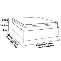 Box Queen Size Barreto Lonçarcci Inova com Colchão Umaflex Berlim com Pillow Top e Molas Ensacadas - 161,4cm de largura - 4