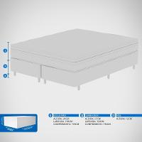 Cama Box Queen Size Probel Óregon com Euro Pillow e Molas Prolastic 62x158x198 cm - Bege/Marrom - 4