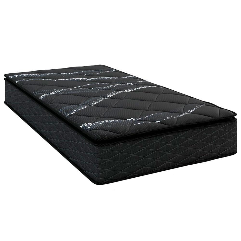 Cama Box de Solteiro Umaflex New Itália Black com Molas Ensacadas, Revestimento em Jacquard e Pillow Top D26 63X88X188cm - Preto - 4